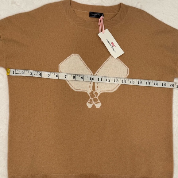 NWT Vineyard Vines Camel 100% Cashmere Pickleball Intarsia Sweater Size: XS - Picture 5 of 13